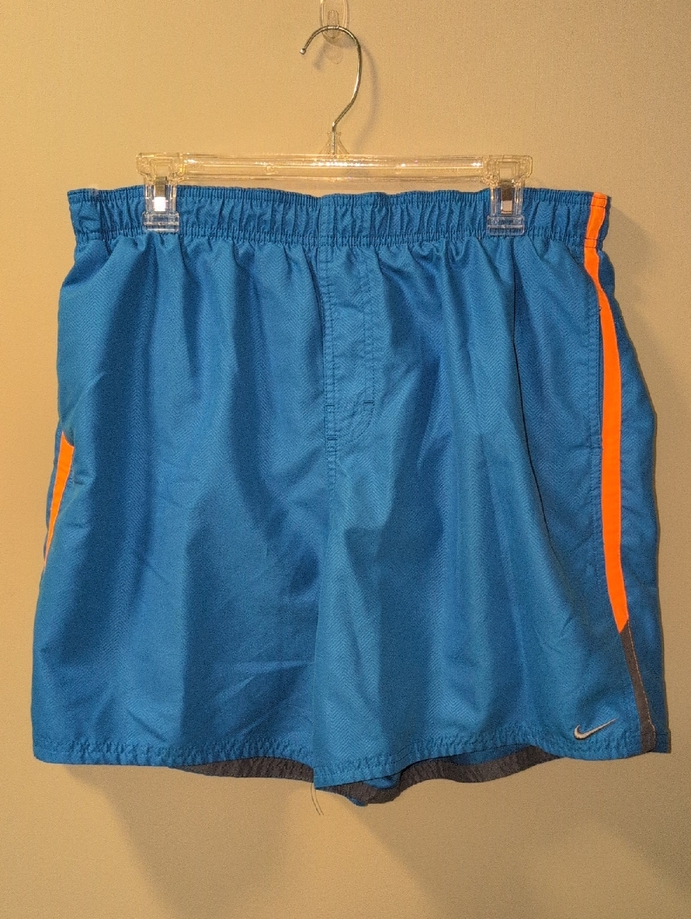 Nike Bright Blue Running Shorts with Orange Trim